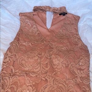 forever 21 collared lace blush dress